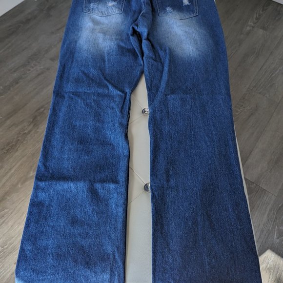 Women's High Rise Distressed Blue Jeans 49ers - Picture 9 of 9